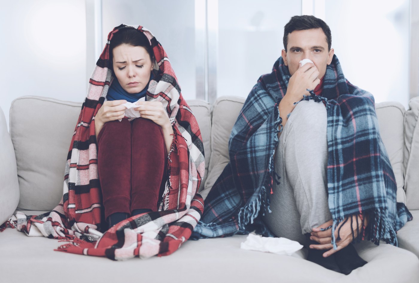 Casal com gripe