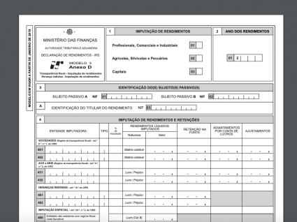 Anexo D do IRS: para quem e como preencher