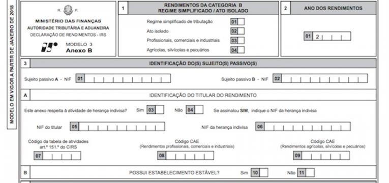 rendimentos da categoria B