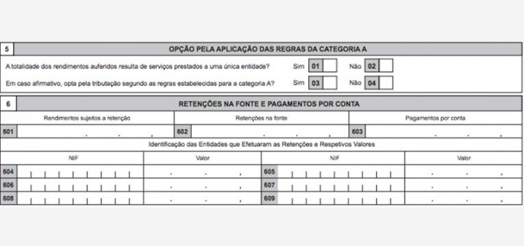 rendimentos da categoria B