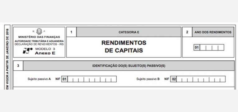 rendimentos da categoria E