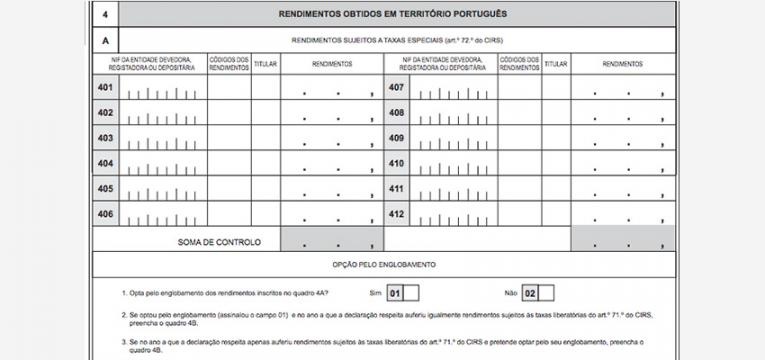 rendimentos da categoria E