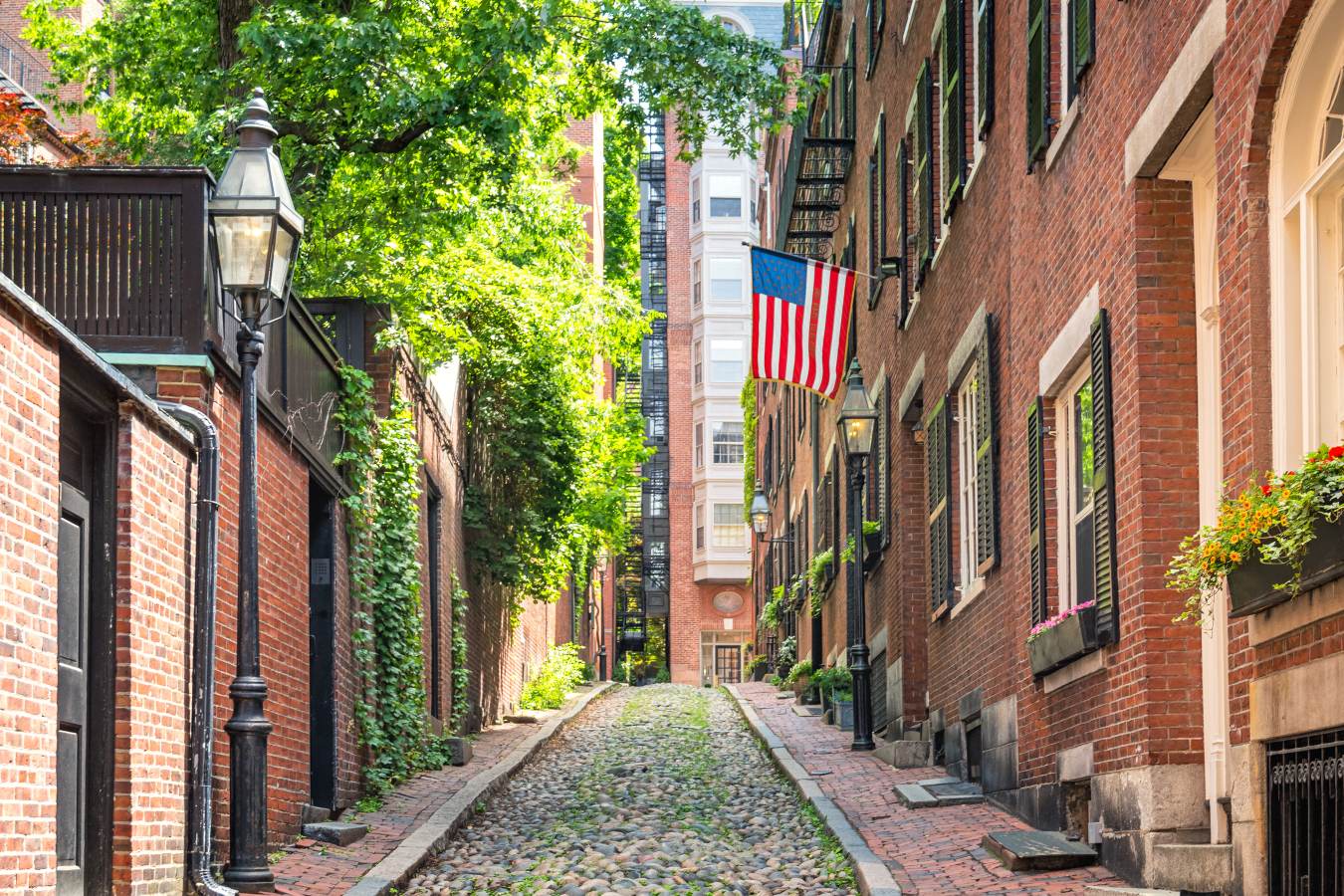 Bairro de Beacon Hill em Boston