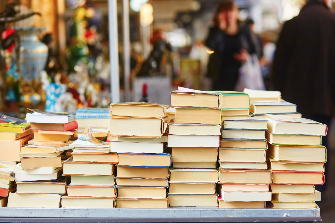 Livros usados em feira