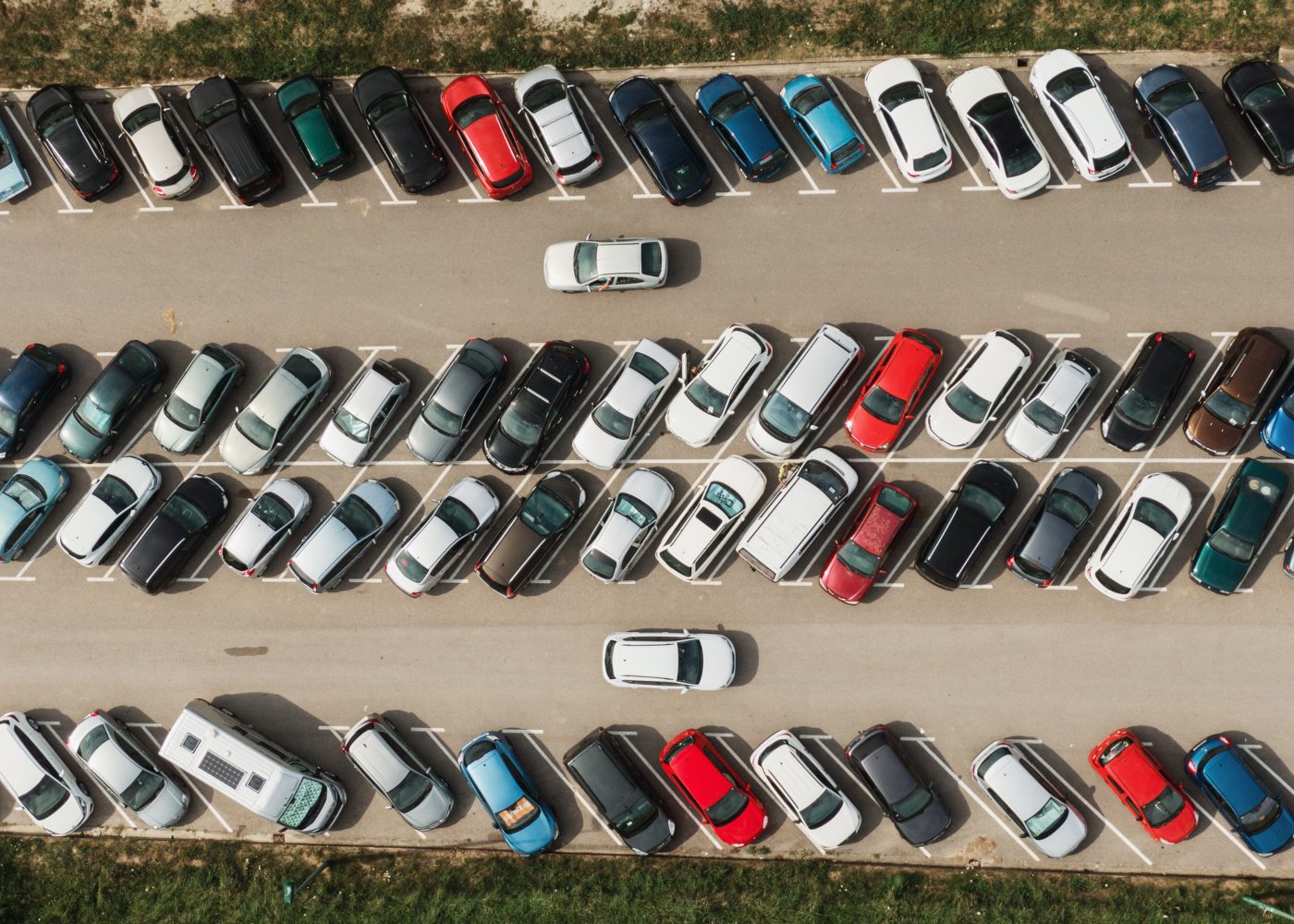 carros estacionados num parque