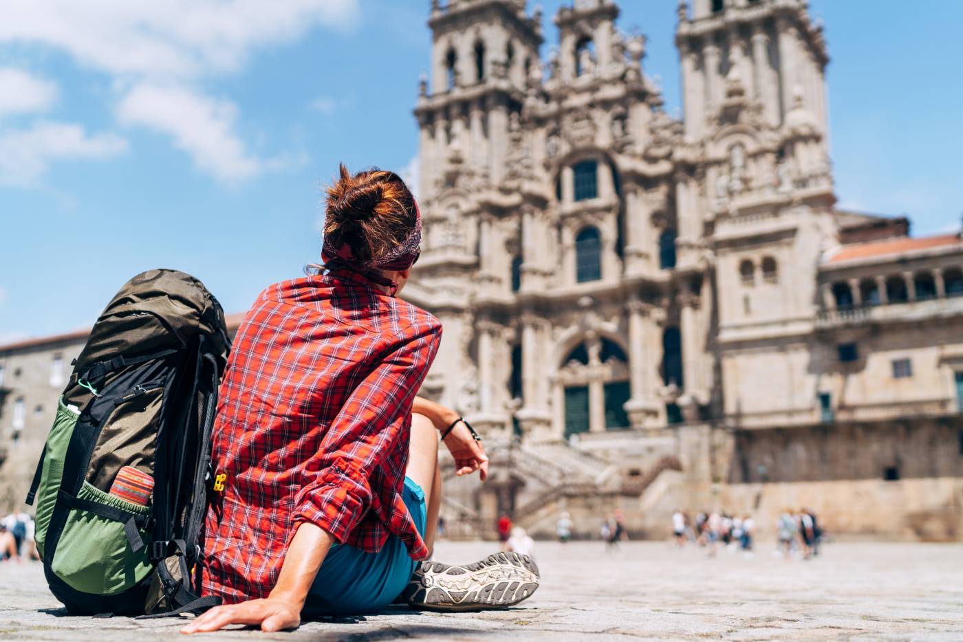 Peregrina em Santiago de Compostela