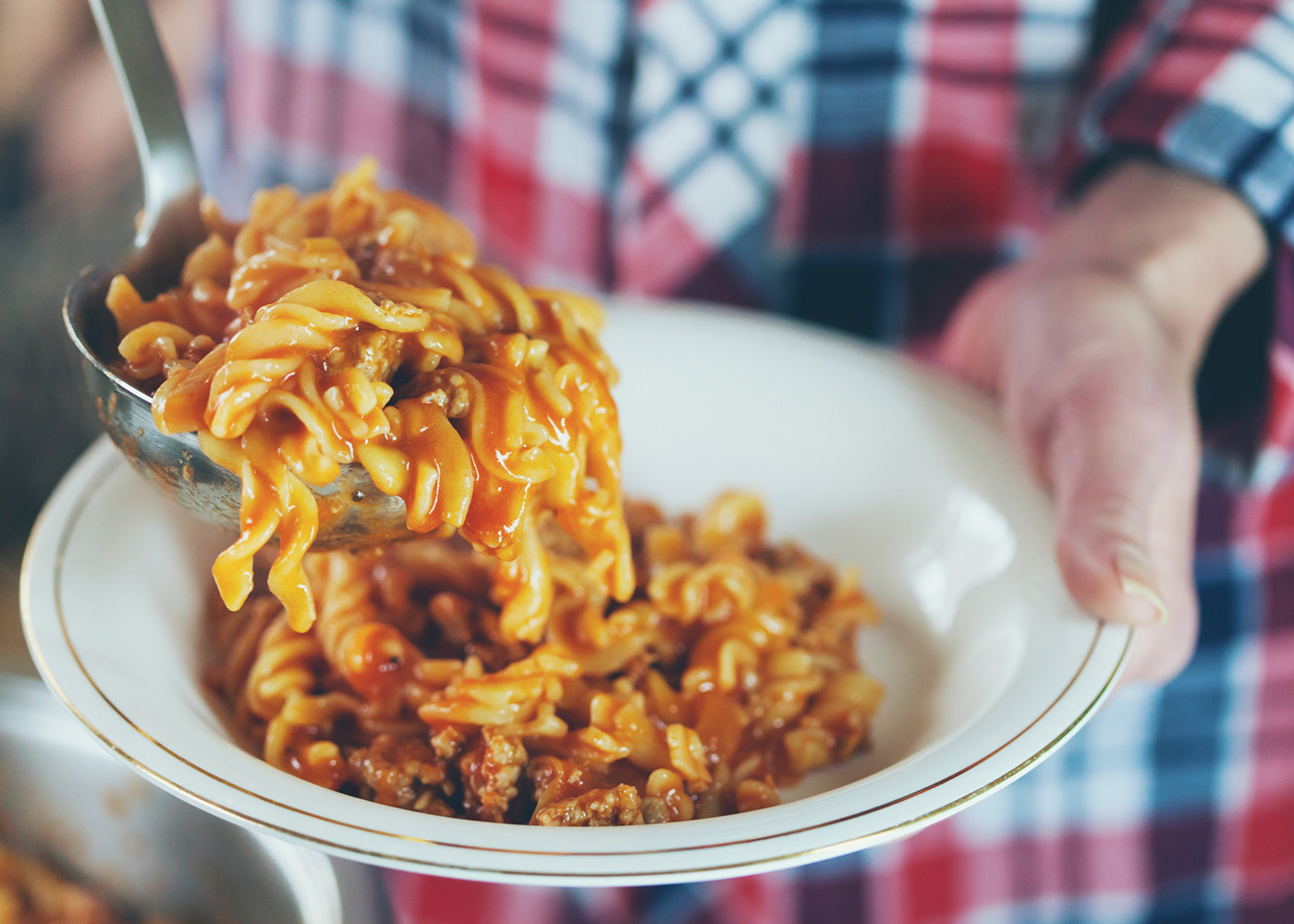 fusilli com frango