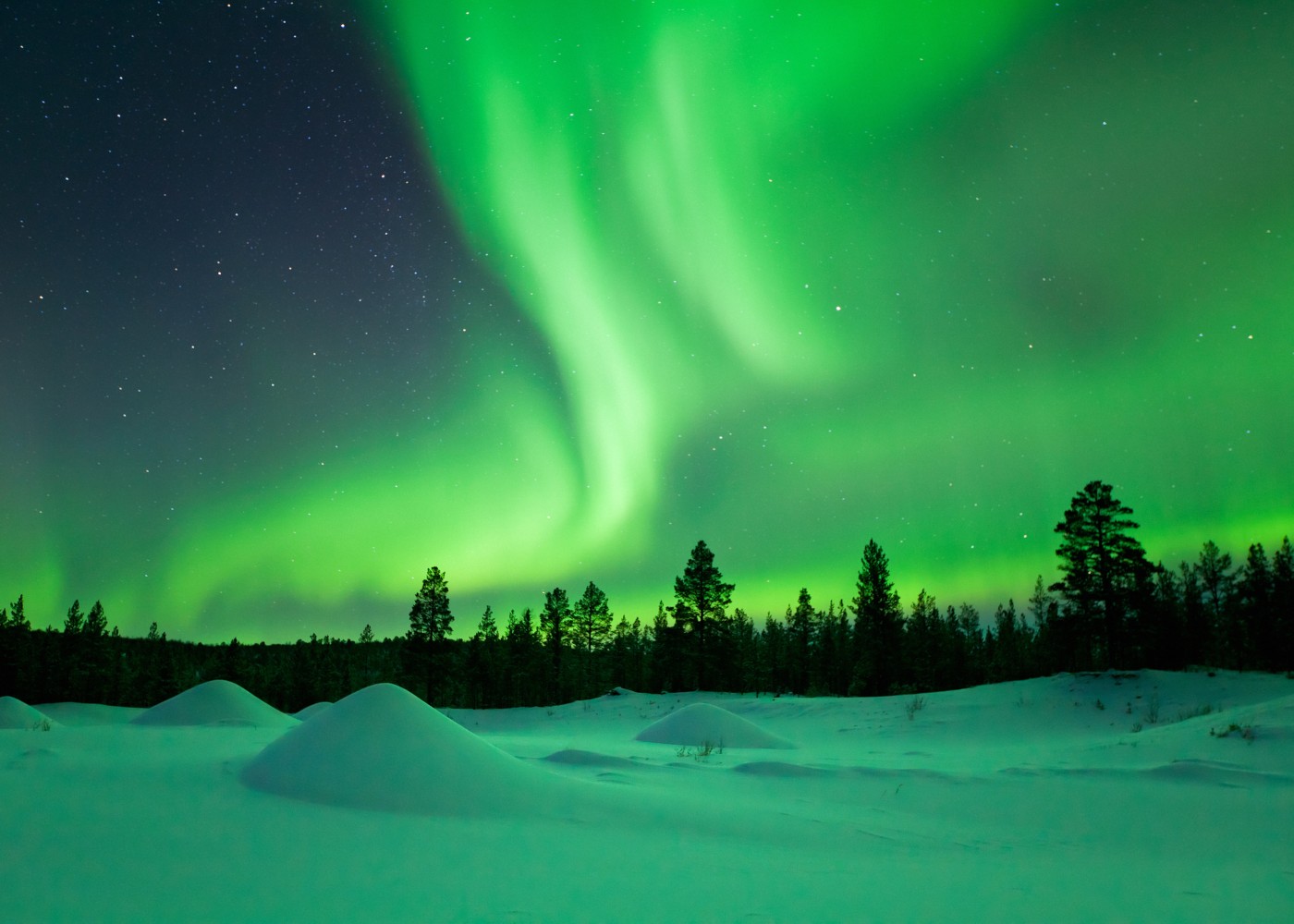 Aurora boreal na Lapónia