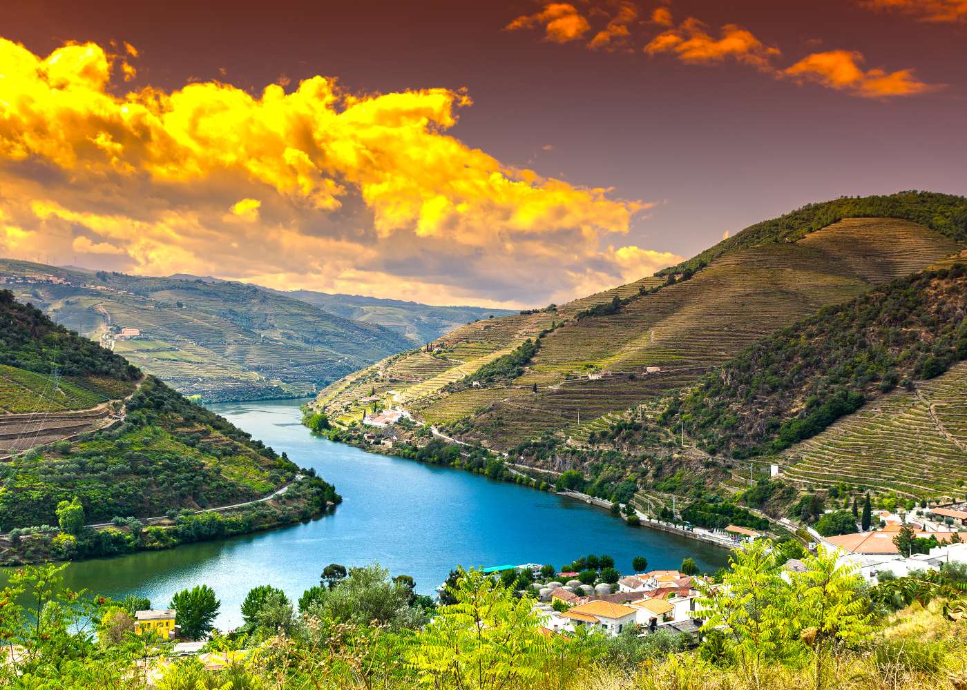 Paisagem do Douro vinhateiro para conhecer Portugal