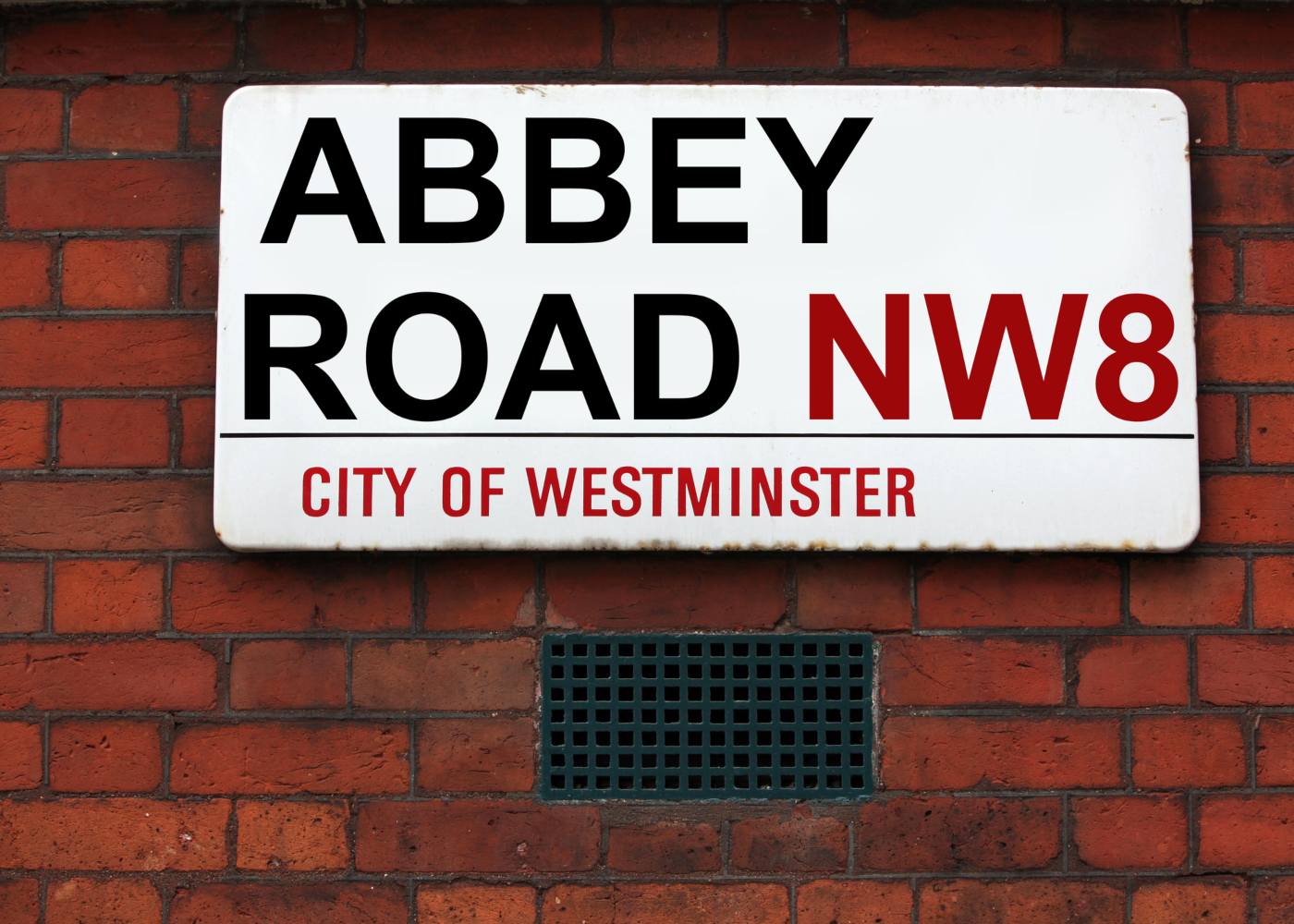 Placa de Abbey Road em Londres