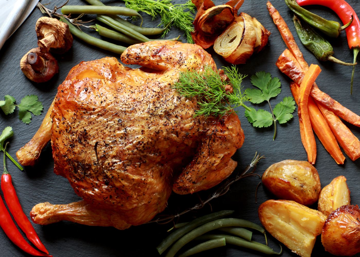 Frango no Forno com mostarda, laranja e mel