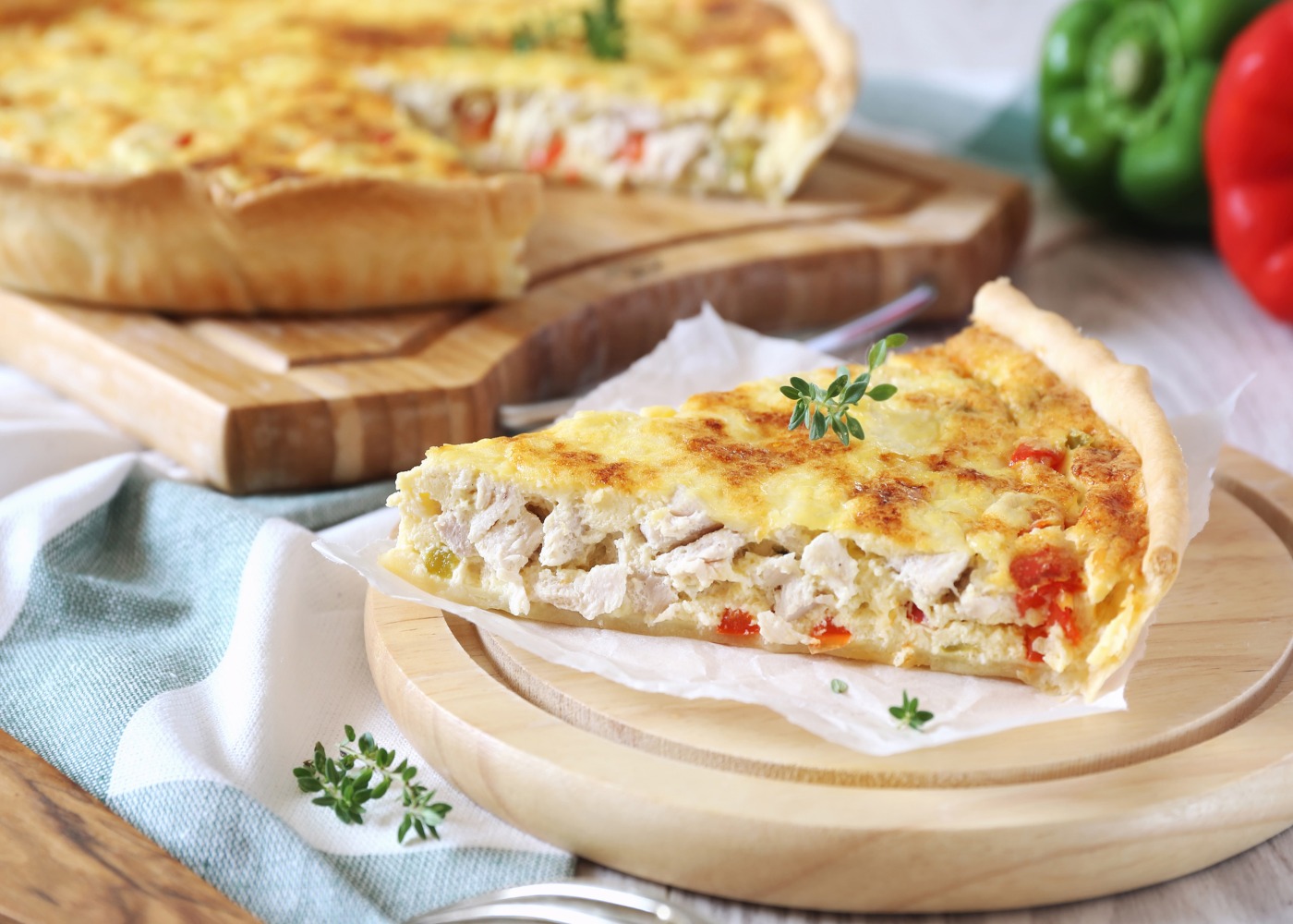 Quiche de frango e chourição