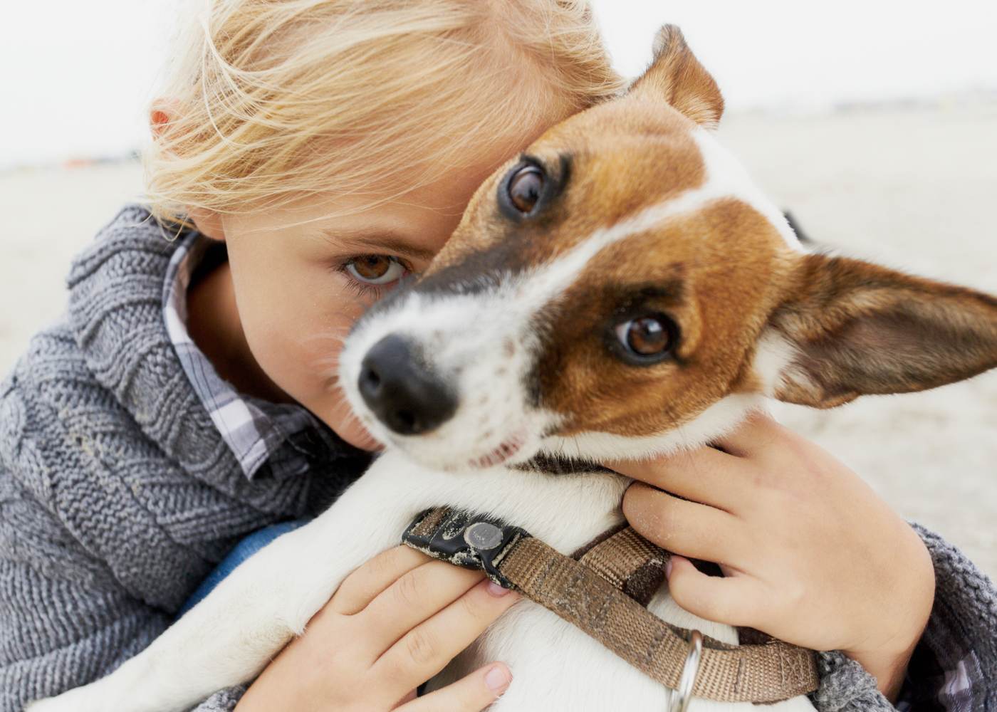 Criança com o seu pet de estimação