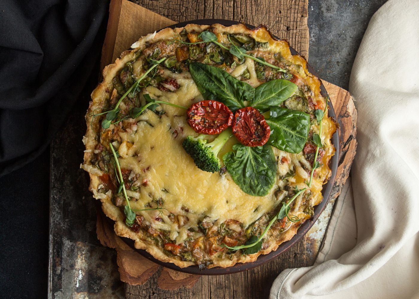 QUICHE DE ATUM COM LEGUMES