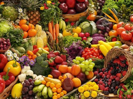fruta e legumes saudáveis