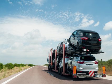 camião a transportar carros para depois legalizar um carro importado