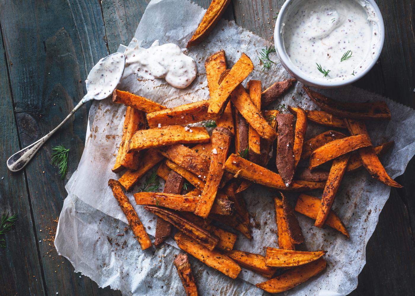 BATATA-DOCE COM MAIONESE DE ALHO