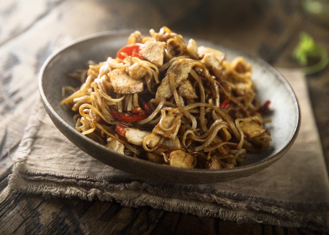 noodles com frango