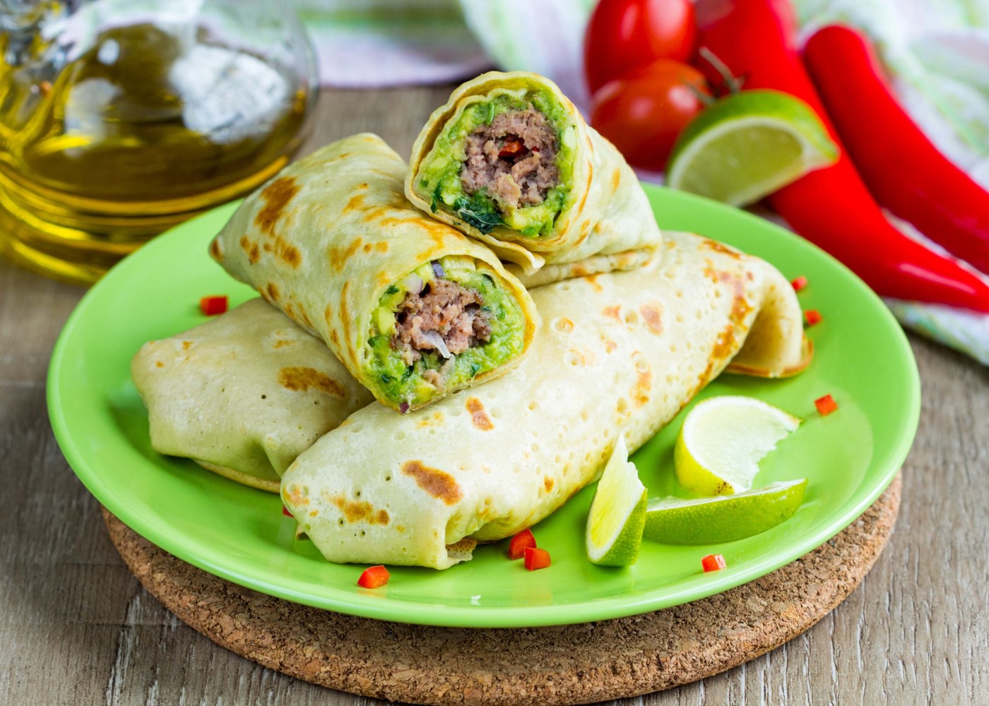 wrap de guacamole e frutos secos