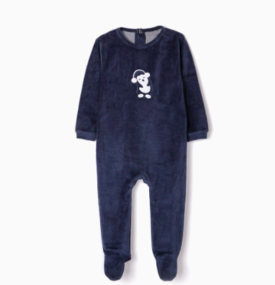 Babygrow em veludo azul