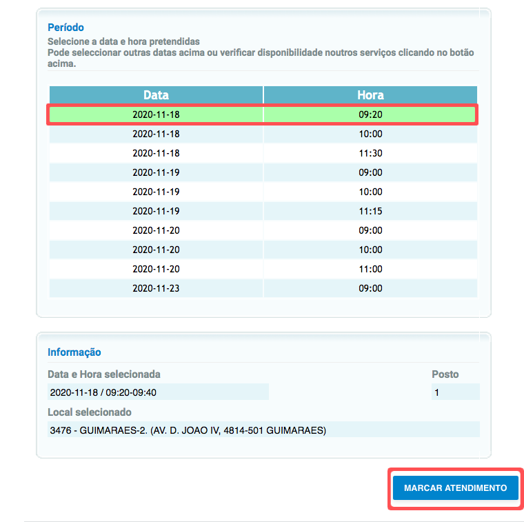 marcar atendimento presencial nas Finanças