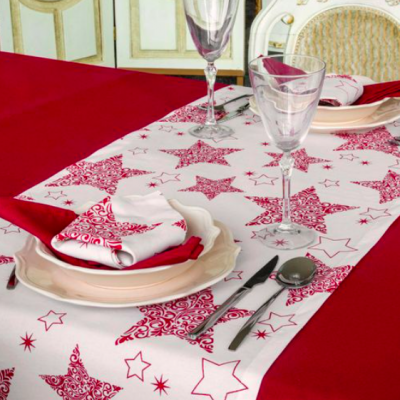 Runner De Mesa Natal Red Star