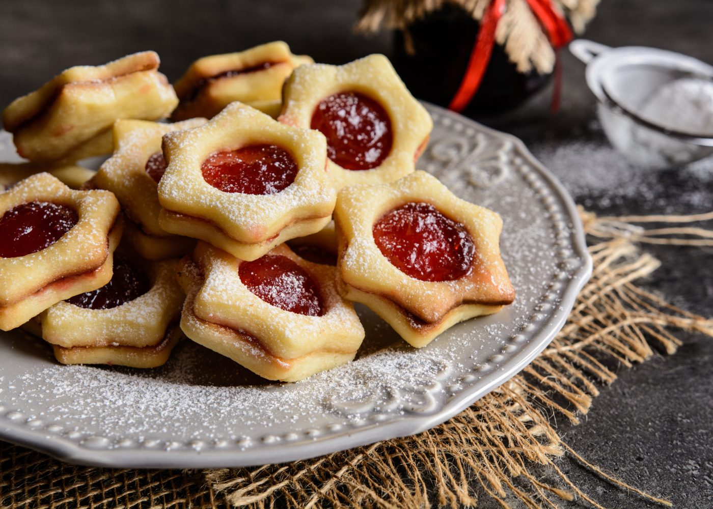 bolachas de morango e gengibre