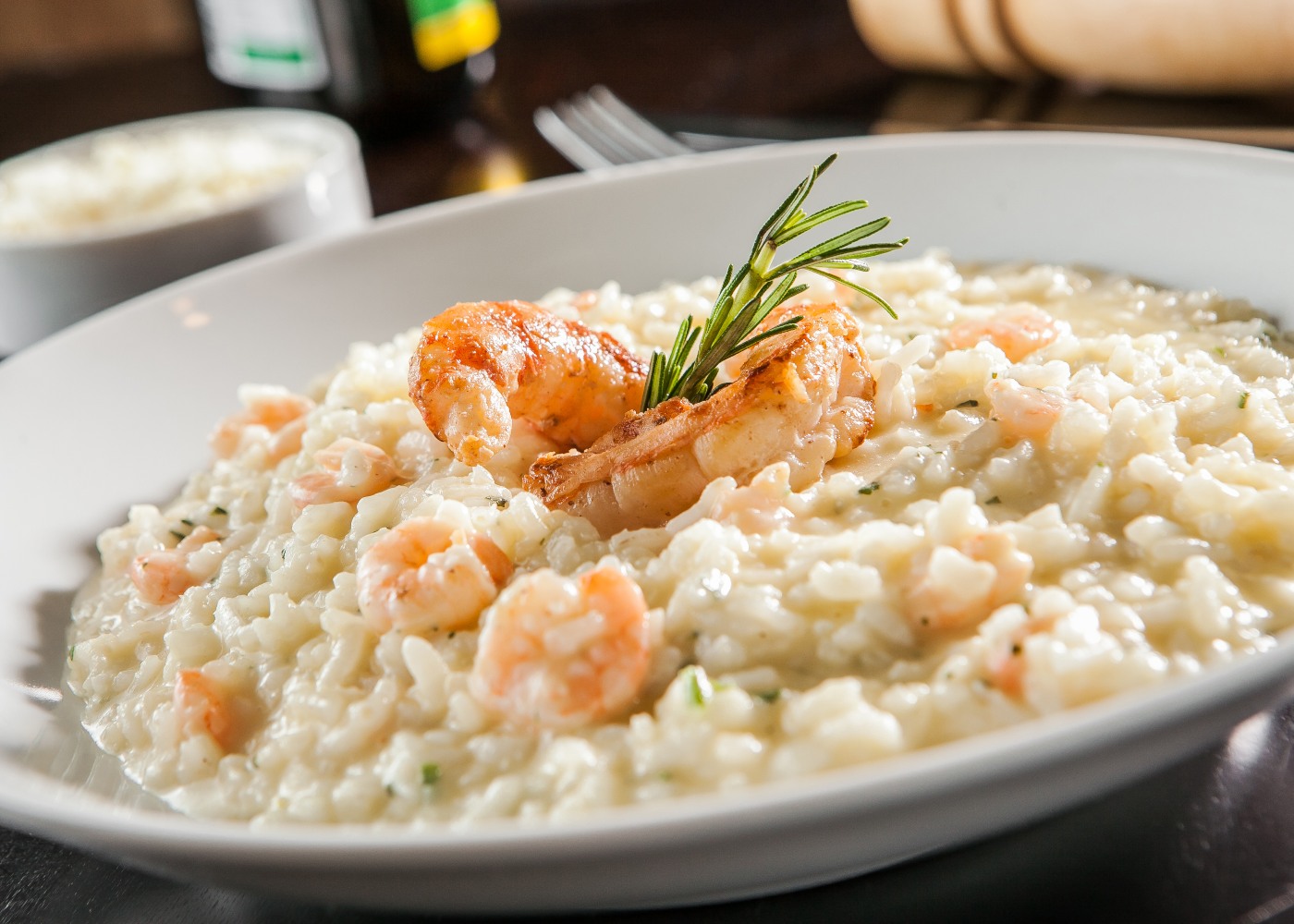 Risotto de bacalhau e camarão