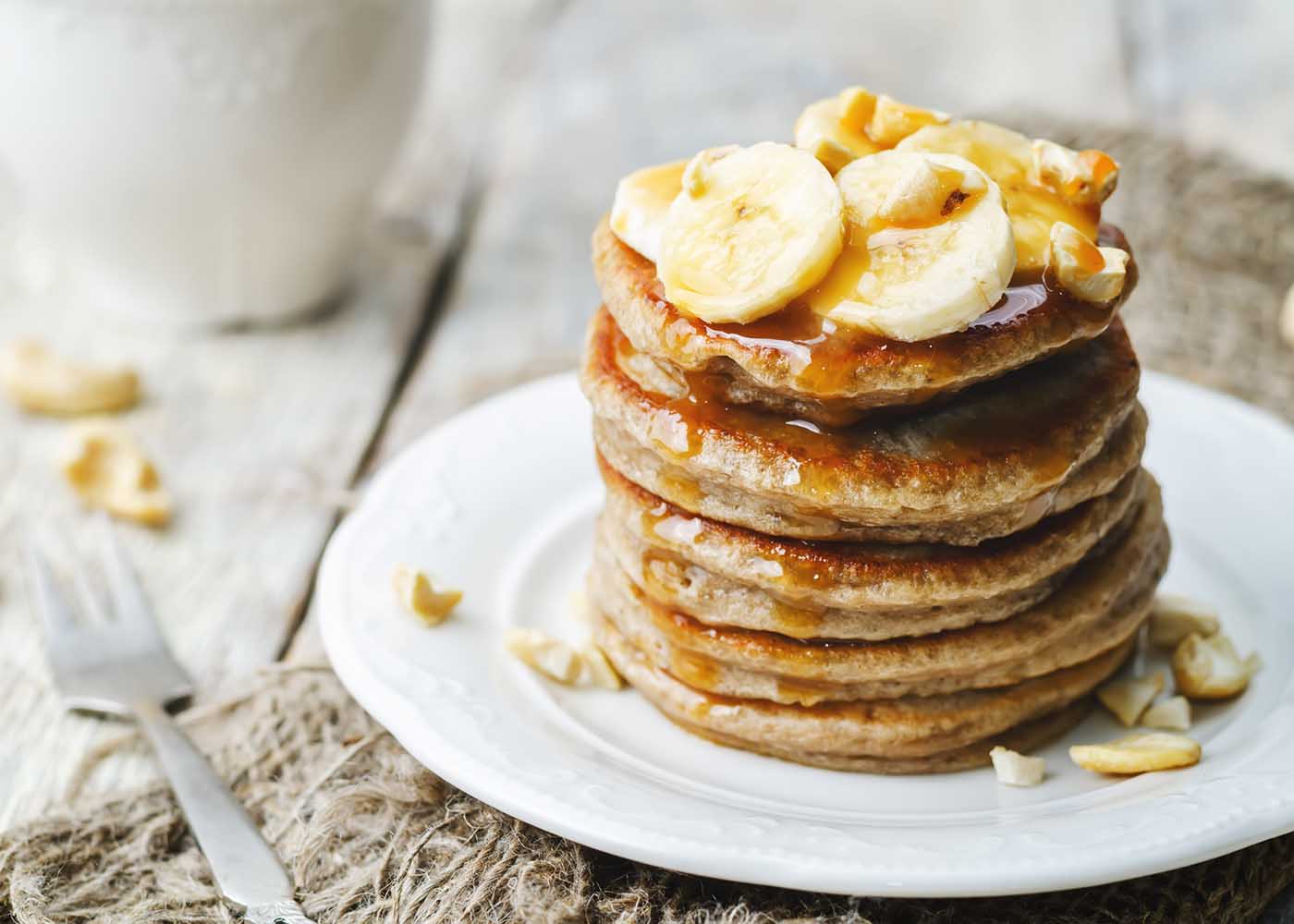 Panquecas de banana e aveia