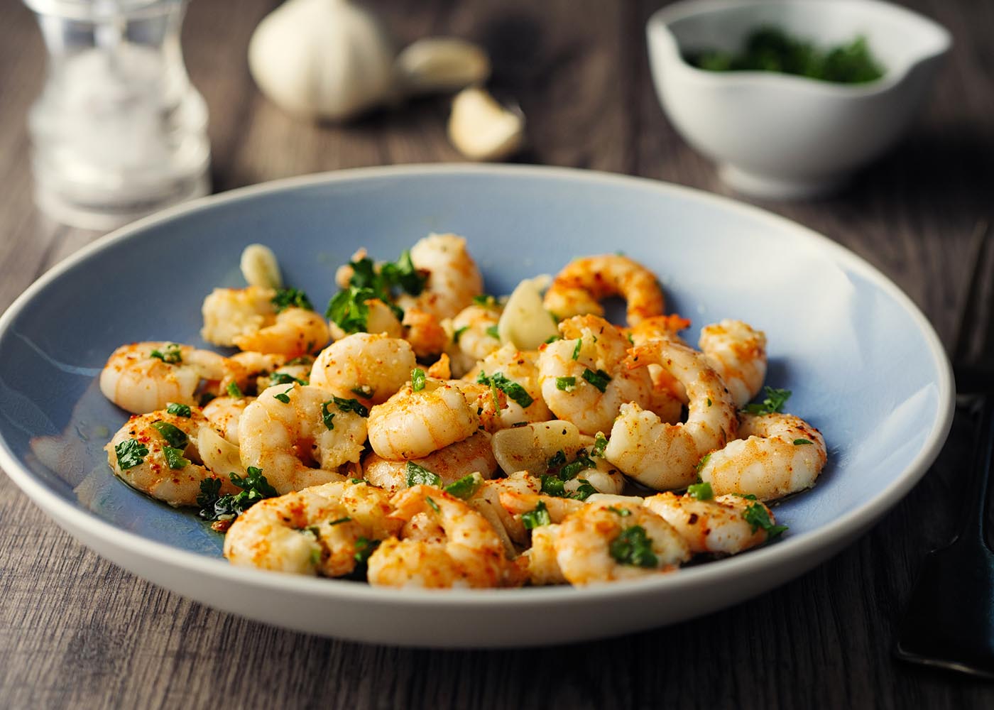 Gambas al ajillo com whisky