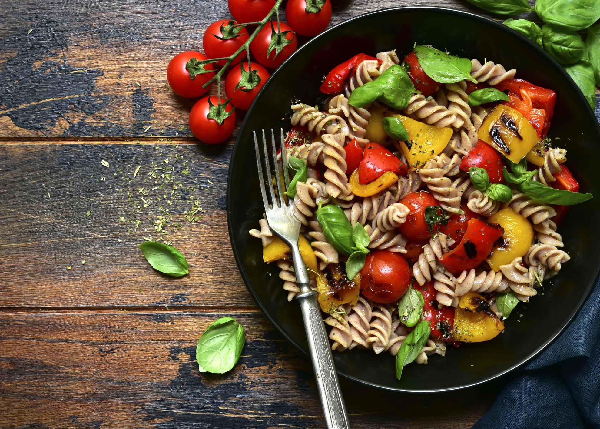 Fusilli com legumes