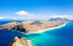 Vista aérea da ilha de Porto Santo