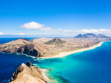 Vista aérea da ilha de Porto Santo