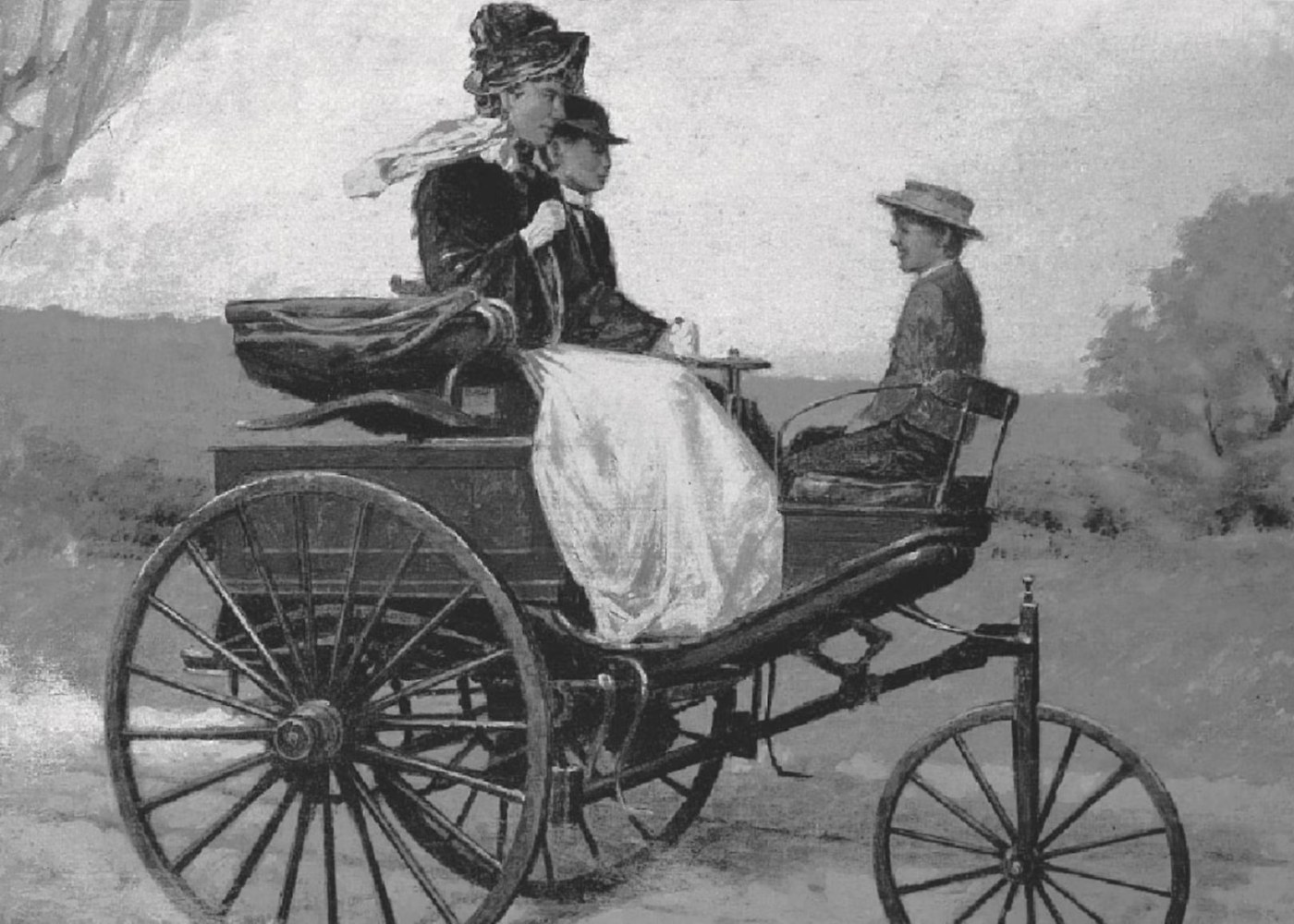 pintura da viagem da Bertha benz