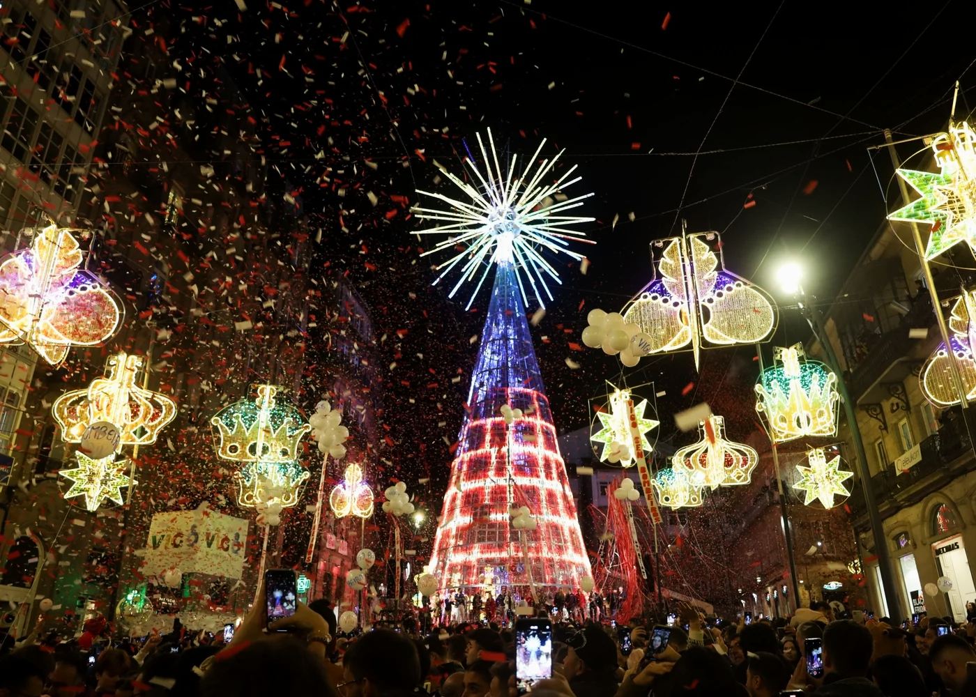 luzes de natal em Vigo