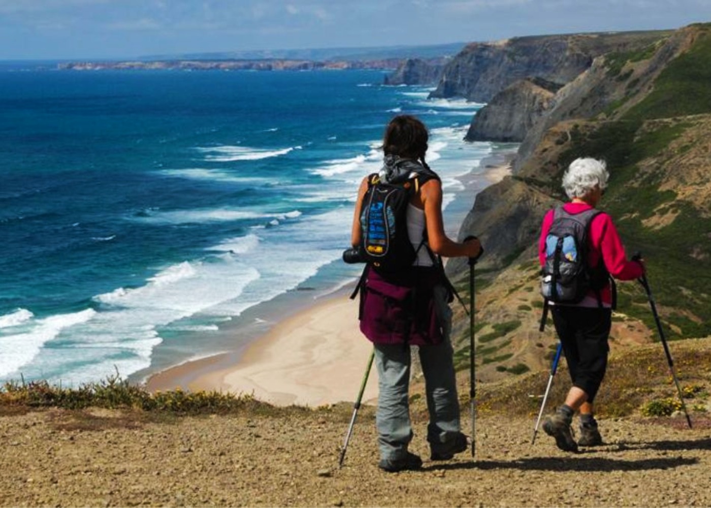 caminhantes no trilho dos pescadores
