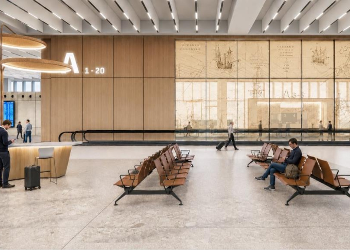 interior do novo aeroporto