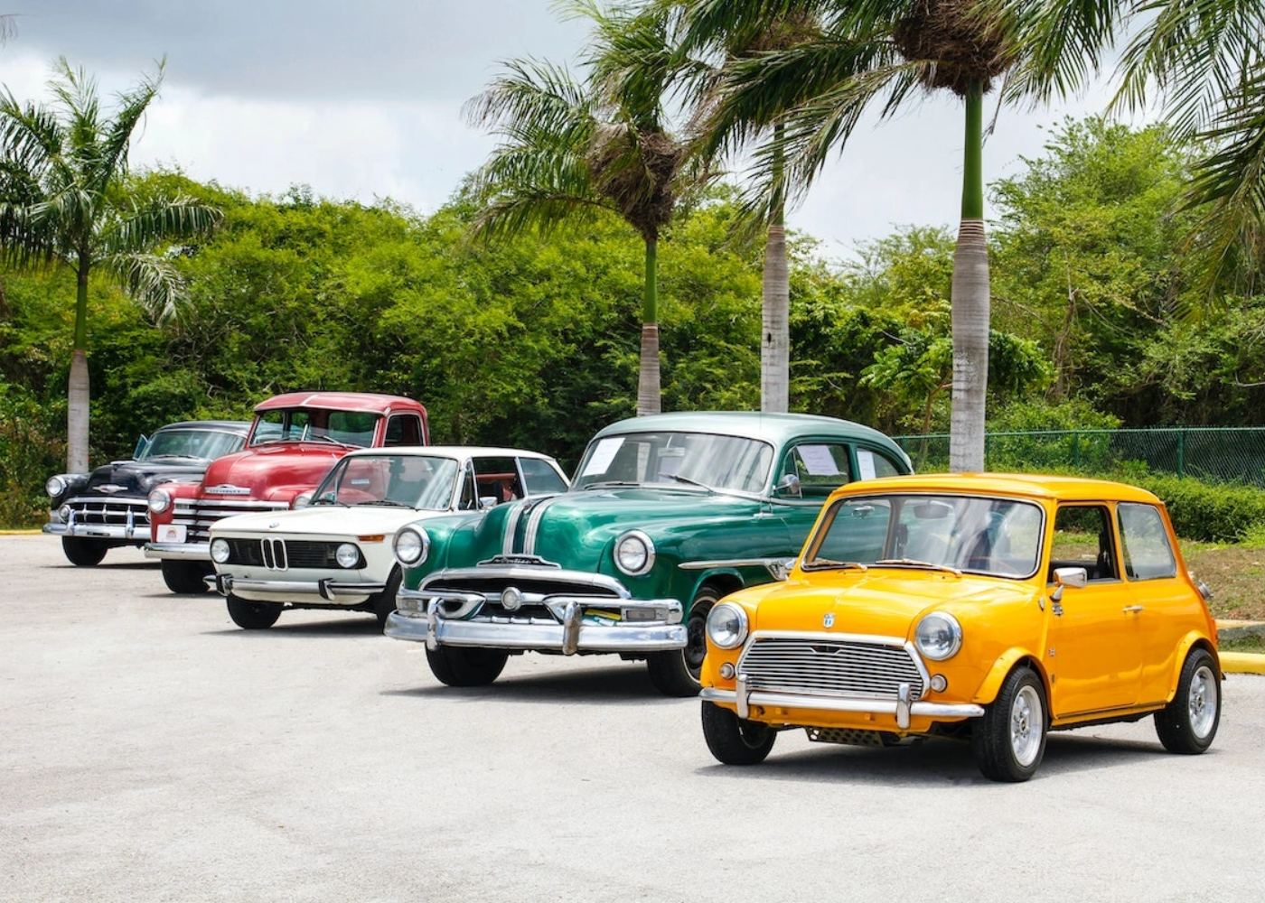 vários carros clássicos