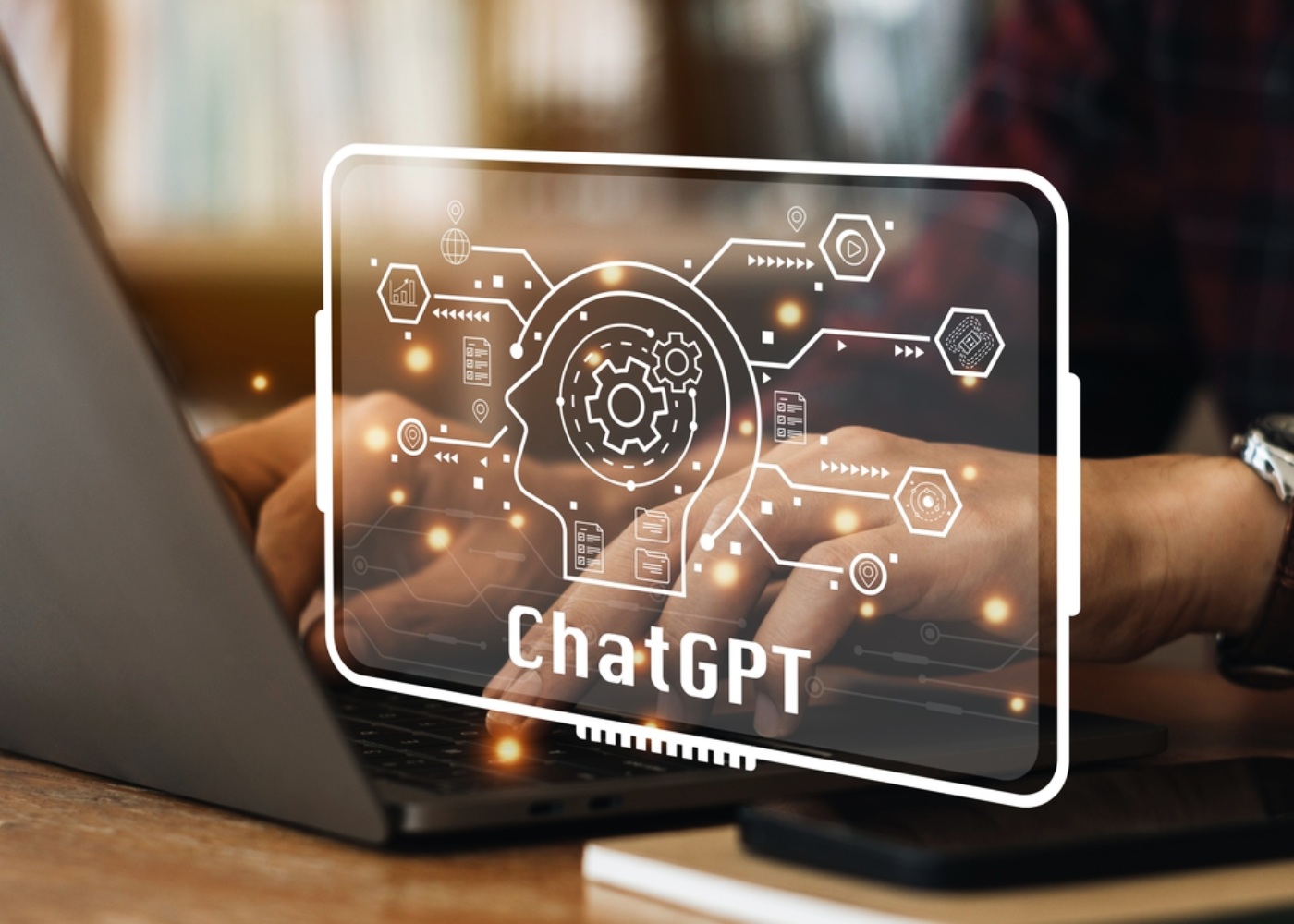 homem a trabalhar no chatGPT