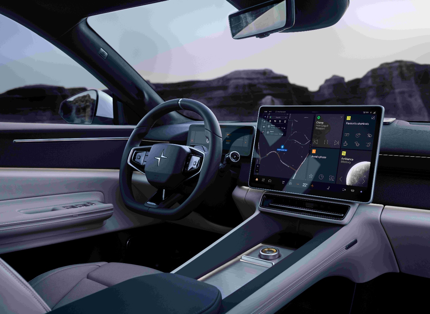 interior do polestar 4 SUV